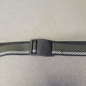 Military Webbed Belt Mens Black Green Diamond Pattern Snap Lock Buckle Adjustabl